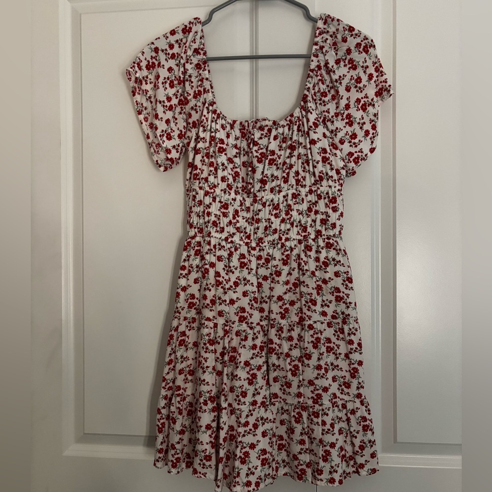 Hollister Red Floral Midi Dress